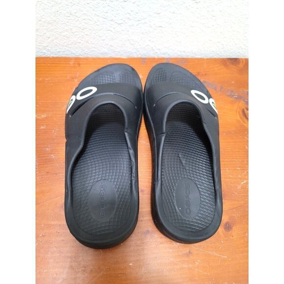 Oofos OOahh Recovery Slides Unisex Size 7W 5M Black Comfy Sandals - Picture 5 of 9